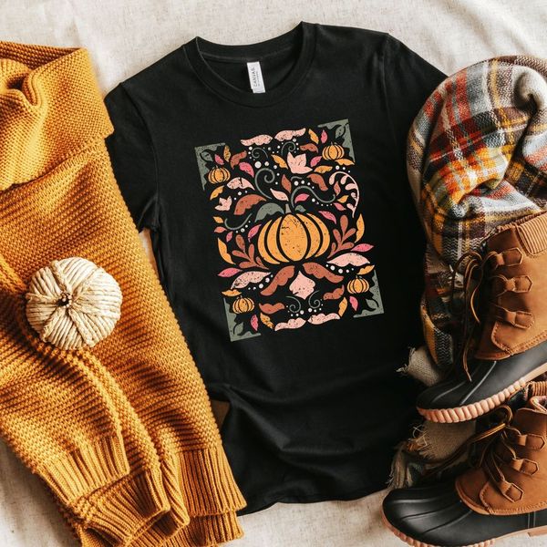Fall Floral Grunge | Short Sleeve Crew Neck