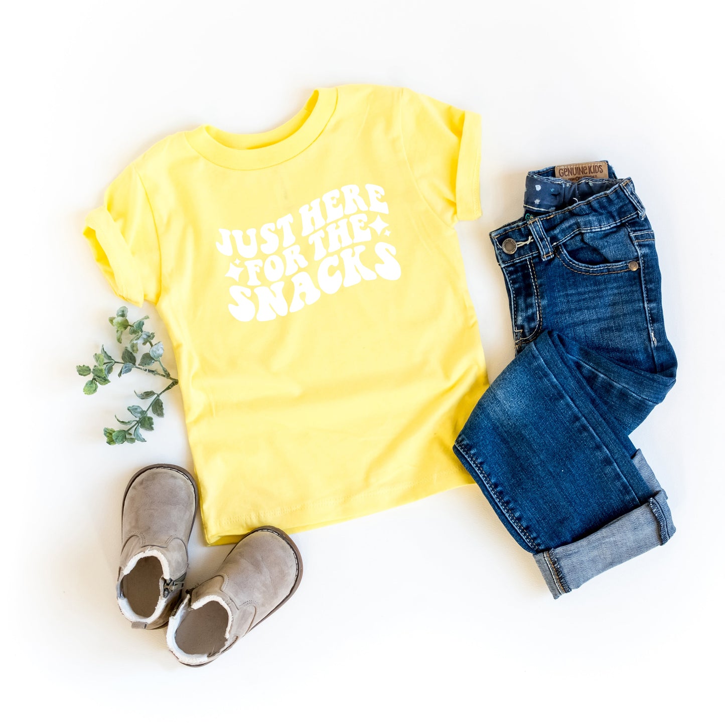 Here For The Snacks Stars | Toddler Short Sleeve Crew Neck