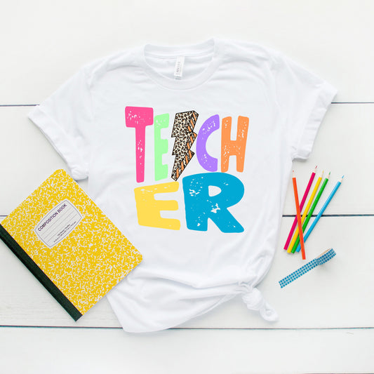 Teacher Lightning Bolt | Short Sleeve Graphic Tee