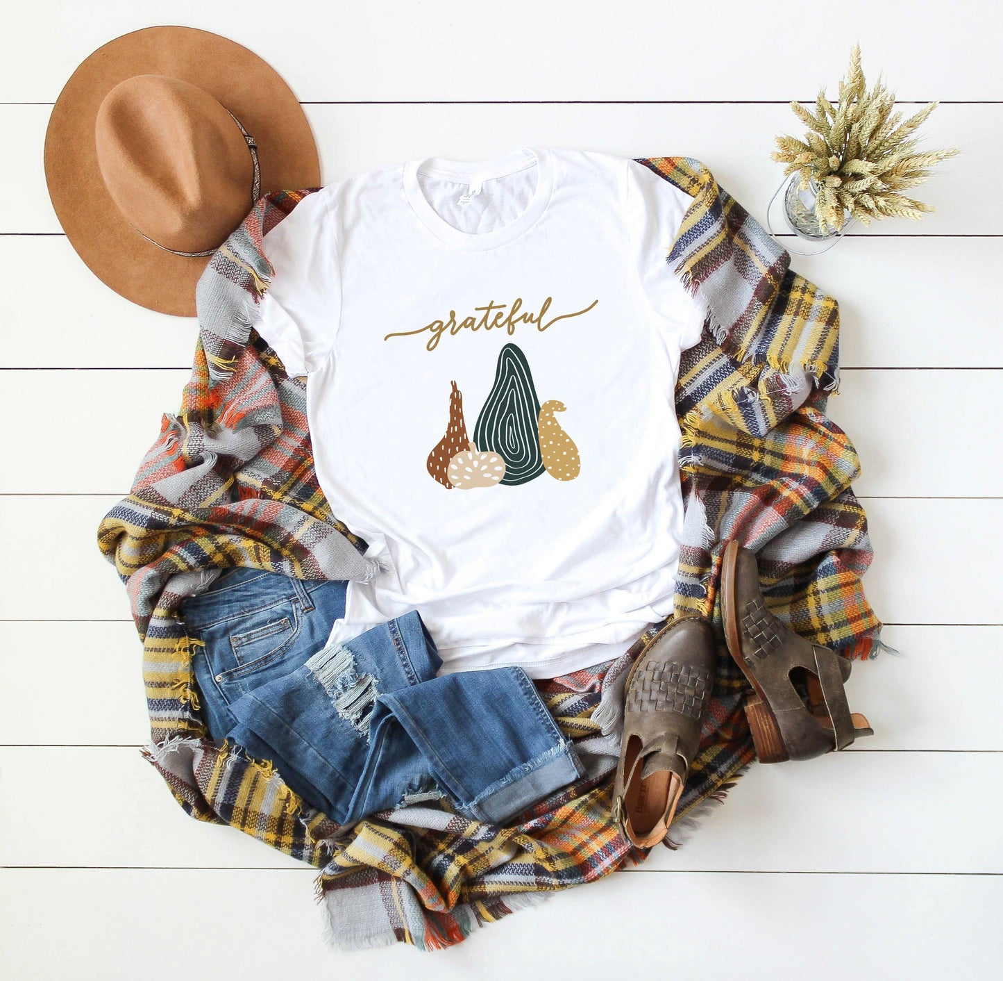 Boho Grateful Pumpkins | Short Sleeve Graphic Tee