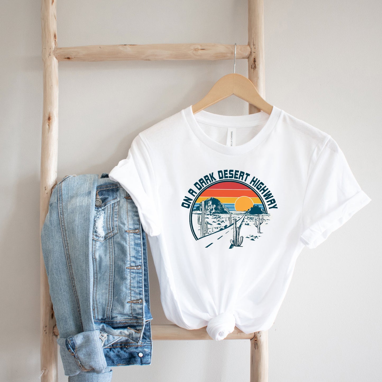 On A Dark Desert Highway Colorful | Short Sleeve Graphic Tee