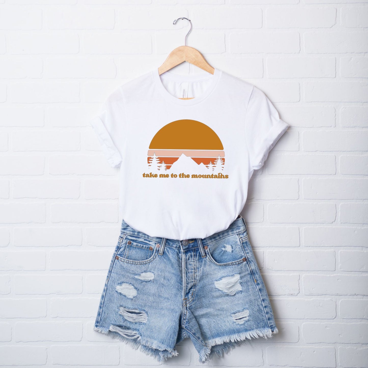 Take Me To The Mountains Sunset | Short Sleeve Graphic Tee