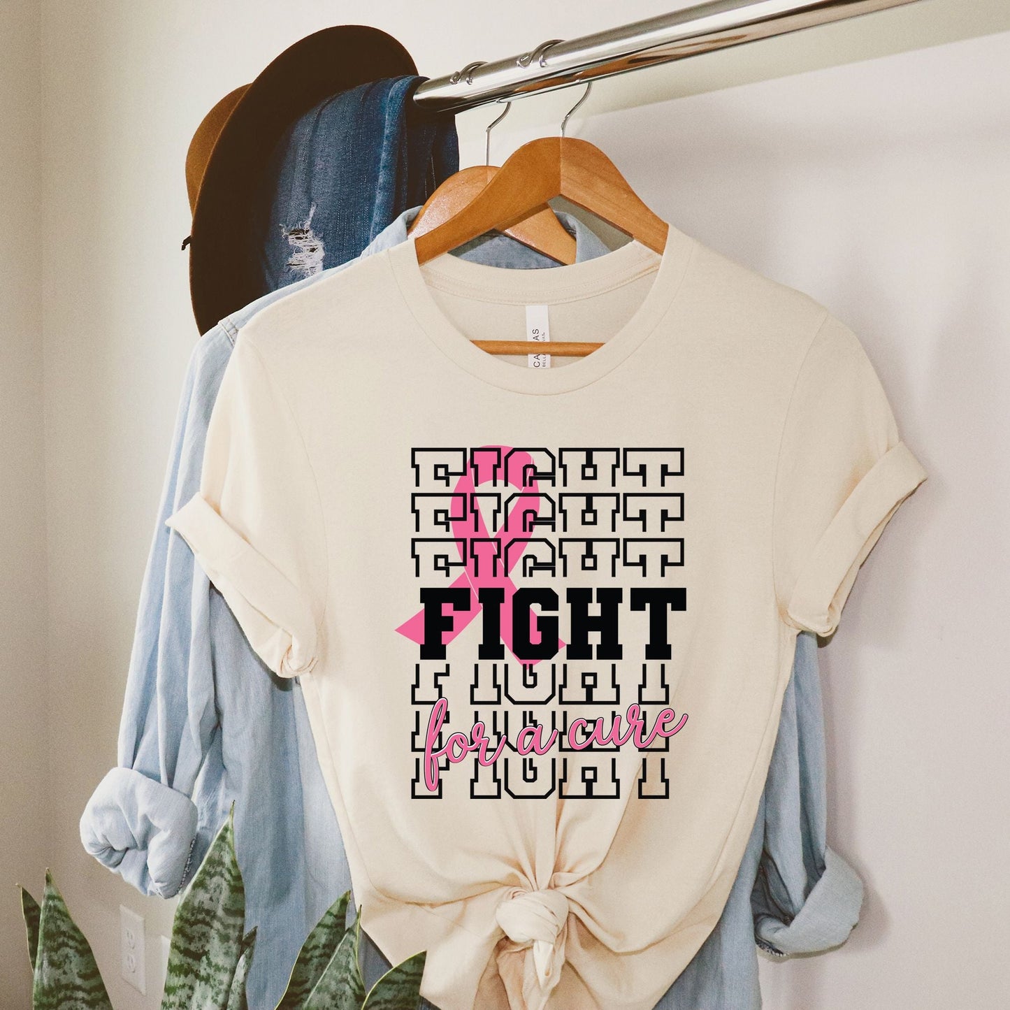 Fight Stacked Ribbon | Short Sleeve Graphic Tee