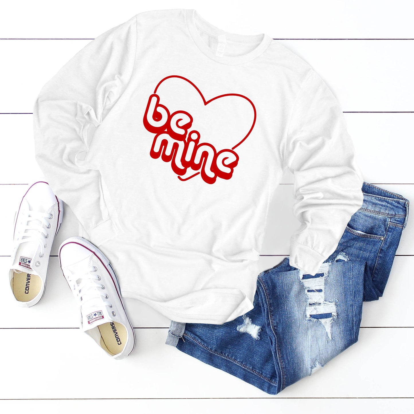 Retro Be Mine | Long Sleeve Graphic Tee