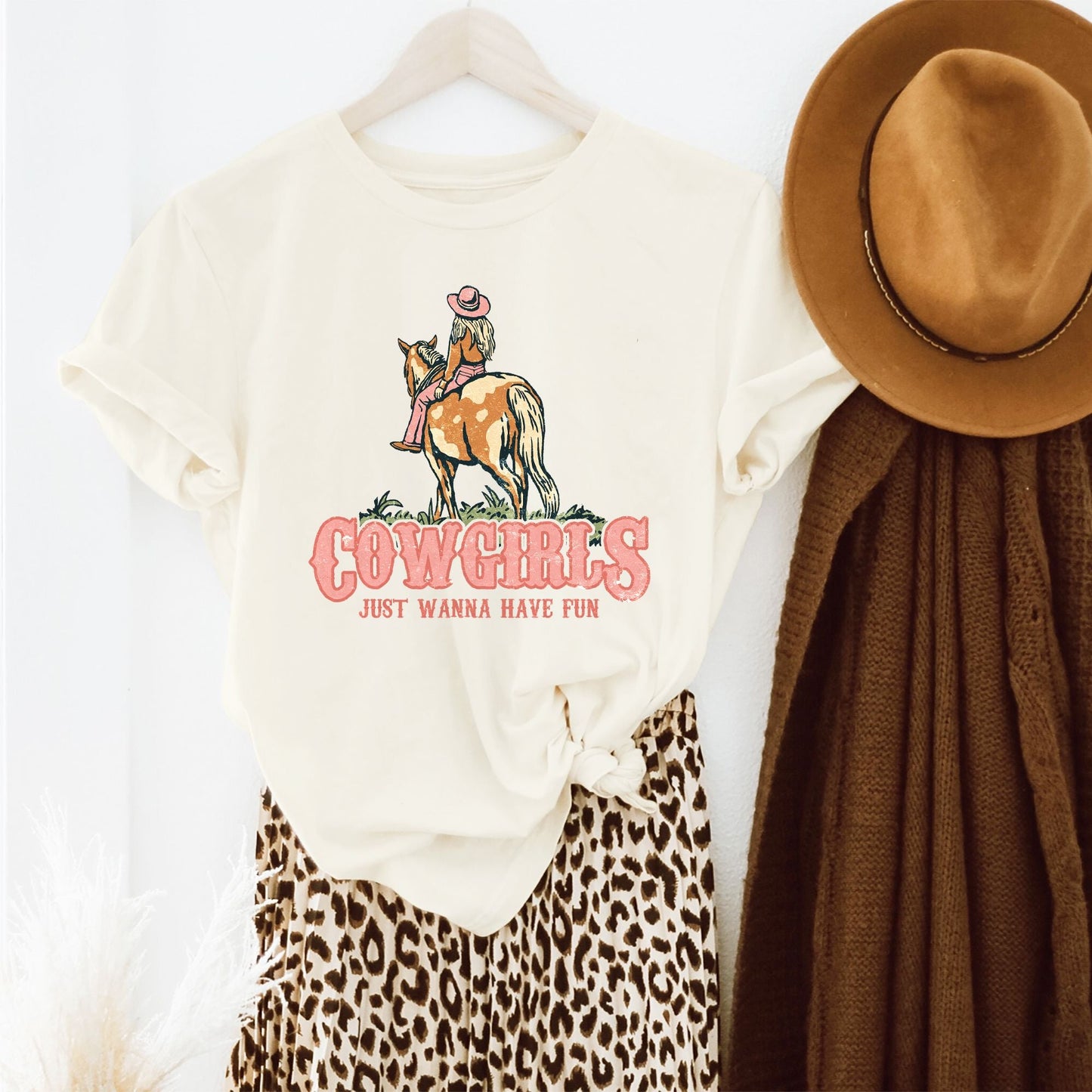 Retro Cowgirls Just Wanna Have Fun | Short Sleeve Graphic Tee