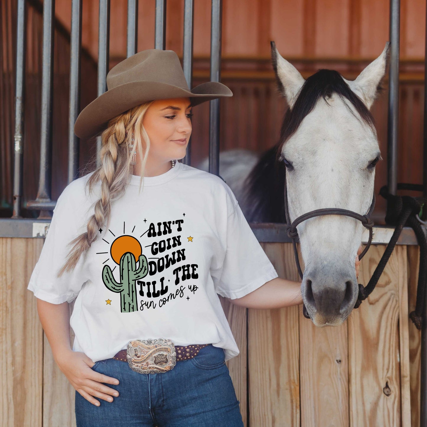 Ain't Goin Down Cactus | Garment Dyed Short Sleeve Tee