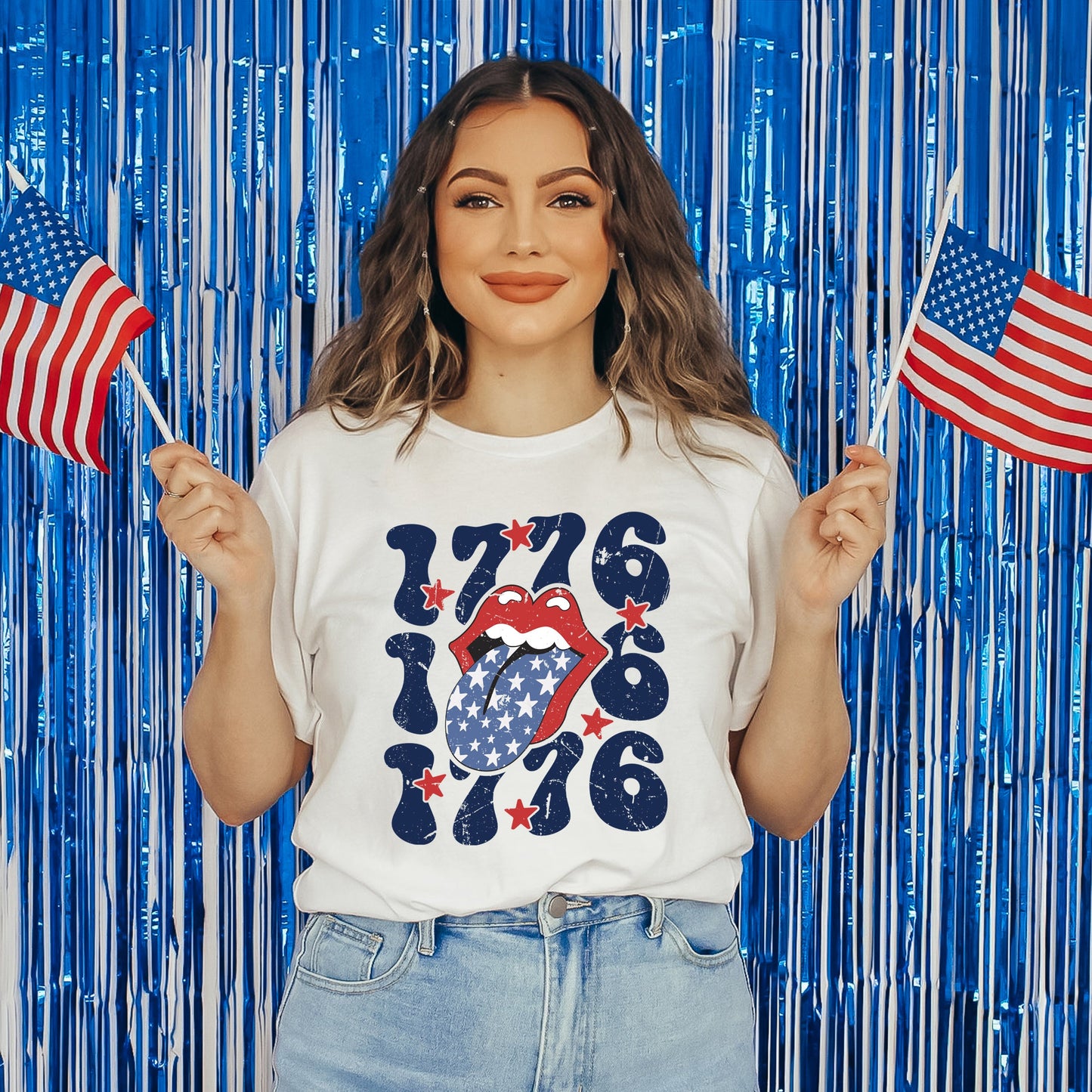 1776 Patriotic Lips | Short Sleeve Graphic Tee