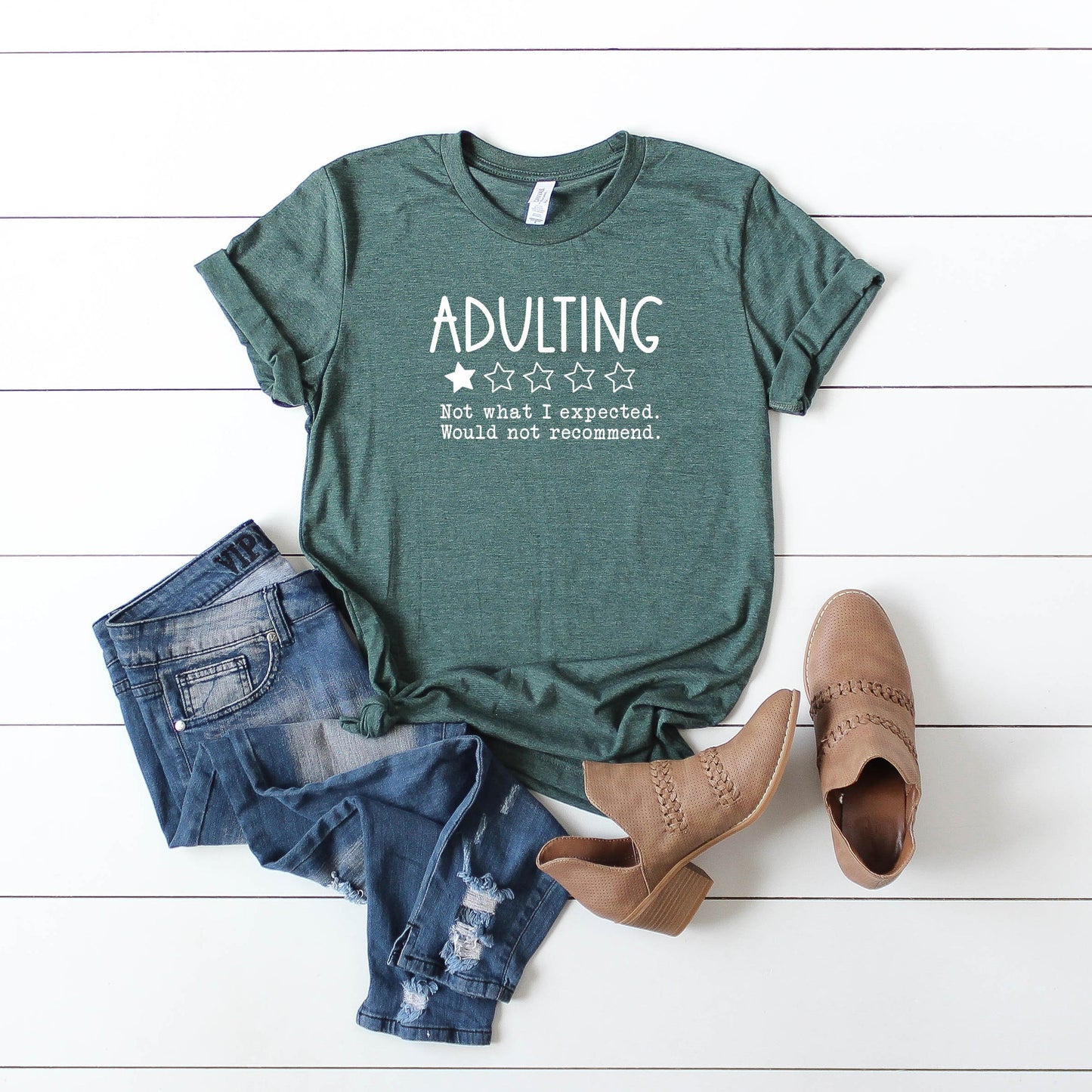 Adulting One Star Review | Short Sleeve Graphic Tee