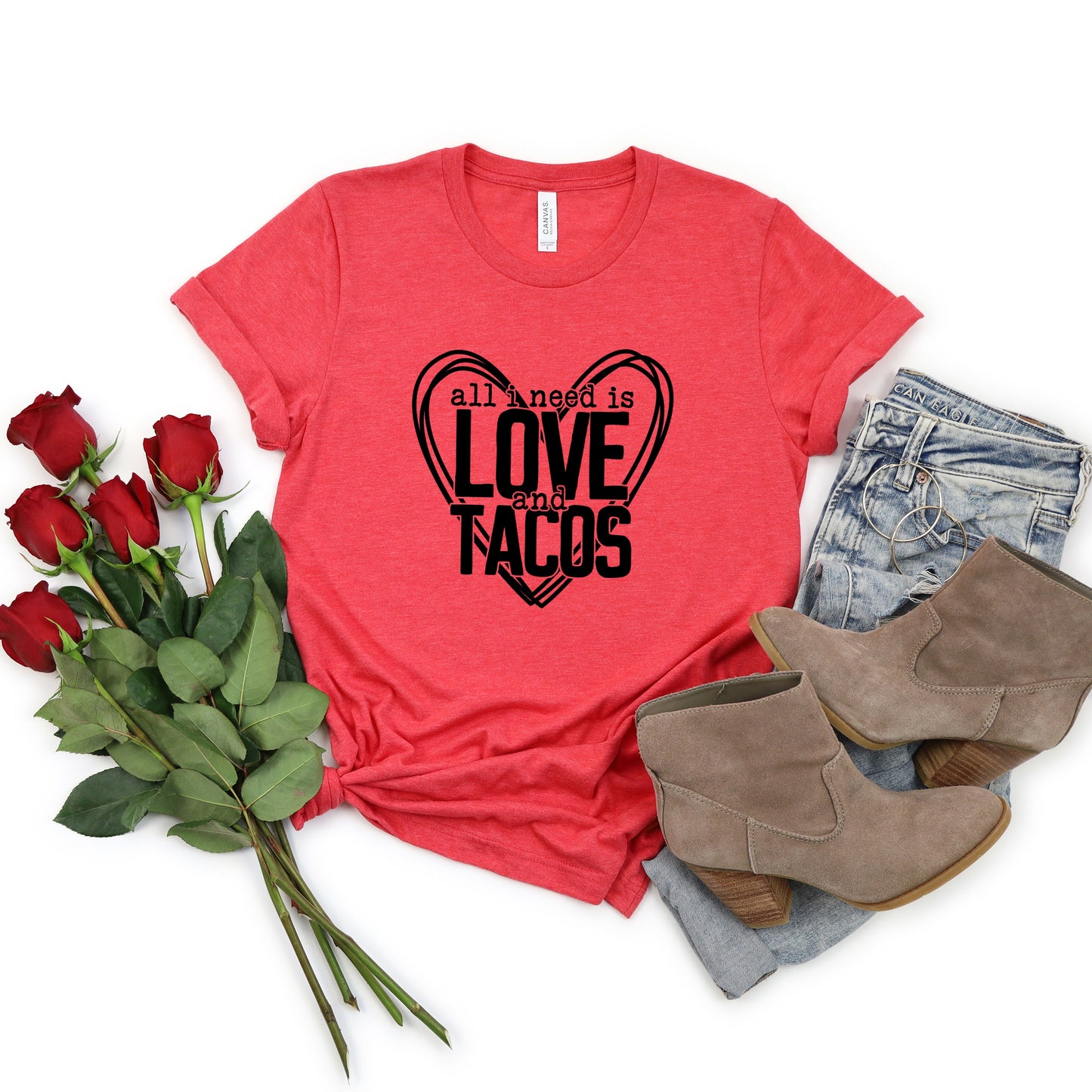 All You Need Is Love And Tacos | Short Sleeve Graphic Tee